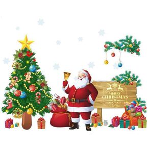 Santa Claus Christmas Tree Wall Decals Christmas New Year Peel and DIY Stickers Decoration for Home Office Nursery Decor in Kuwait