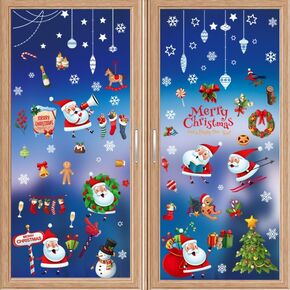 Christmas Window Clings Snowflake Decorations, Glitter Snowflake Window Stickers, Sparkling Winter Wonderland Decorations for Home Christmas Party