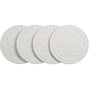 Le Creuset Silicone French Coasters, Set of 4 - 4" diameter , Cerise in Kuwait
