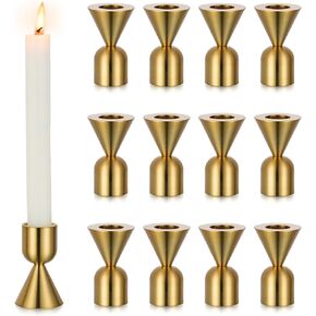 حاملات الشموع الذهبية حاملات الشموع النحاسية: 6 قطع من حوامل الشموع المستدقة، حاملات الشموع للشموع، حاملات الشموع الذهبية لقطعة الطاولة المركزية، الزفاف، الحفلات، عيد الميلاد، رف، ديكور المنزل in Kuwait
