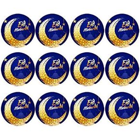 Eid Mubarak Stickers,Islamic Muslim Decoration Ramadan Decoration Supplies (Black 100 pcs)