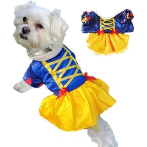 زي الأميرة للكلاب - زي الهالوين للحيوانات الأليفة، فستان أميرة الثلج، زي تنكري لعيد الميلاد وحفلات الهالوين والمناسبات الخاصة، ملابس شتوية عصرية للكلاب والقطط الصغيرة والمتوسطة والكبيرة in Kuwait