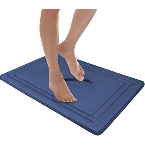 MICRODRY Quick Dry Memory Foam Luxury CoreTex Bath Mat Rug with, GripTex Skid Resistant Base, Ultra Absorbent, Comfort Soft, Easy Care, Fade & Pilling Resistant (Light Grey, 17x24) in Kuwait