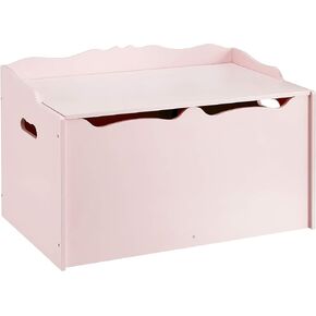 Amazon Basics Kids Wooden Toy Storage Chest with Safety Lid, Spacious Organizer for Bedroom, Pink, 30" x 18" x 19" in Kuwait