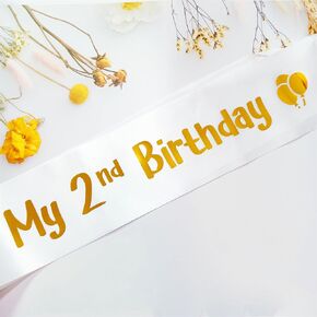 Pet Birthday Sash, My 2nd Birthday, Cute Party Accessory for Dogs and Cats, 2nd Birthday Outfit Decorations for Girls and Boys in Kuwait