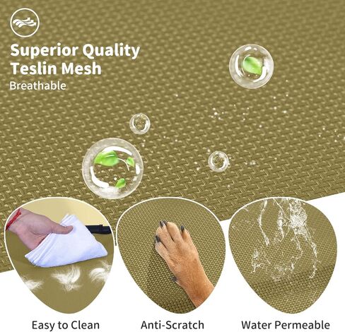 سرير كلب مرتفع من FIOCCO - سرير كلب عالي التحمل، سرير كلب مرتفع قابل للغسل مع شبكة مقاومة للمضغ وإطار معدني، سرير كلب محمول للاستخدام في الهواء الطلق، أسرة مهود للكلاب المتوسطة، شبكة خضراء/سوداء in Kuwait