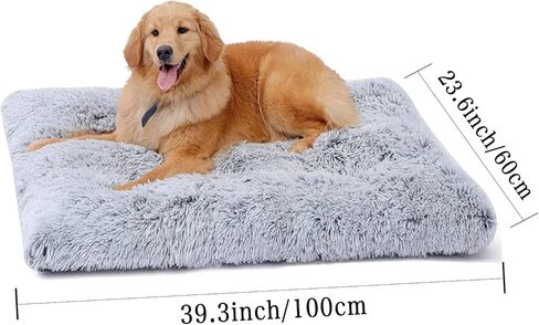 CHUKCHI Large Dog Bed, Non-Slip Soft Plush Dog Cage Bed, Plush Soft Pet Beds,for Large Medium Small Dogs and Cats Dog Bed Pad in Kuwait