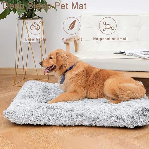 CHUKCHI Large Dog Bed, Non-Slip Soft Plush Dog Cage Bed, Plush Soft Pet Beds,for Large Medium Small Dogs and Cats Dog Bed Pad in Kuwait