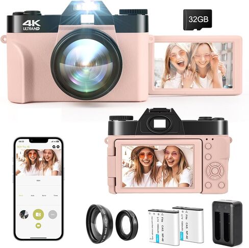 كاميرات رقمية بدقة 4K للتصوير الفوتوغرافي، وكاميرا تسجيل فيديو بدقة 48 ميجابكسل، وكاميرا للطلاب بتكبير/تصغير 16X، وعدسة زاوية واسعة وكاميرا فيديو بعدسة ماكرو، وكاميرا مدمجة بشاشة قابلة للطي بزاوية 180 درجة، وبطاقة سعة 32 جيجابايت وبطاريتين، B in Kuwait