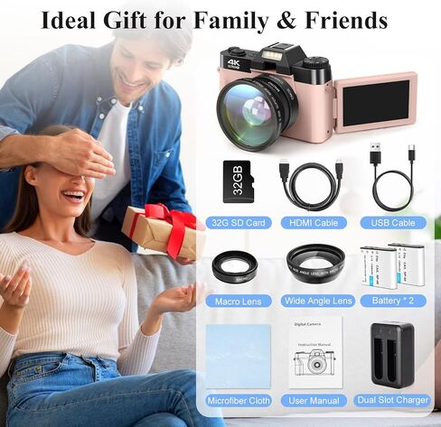 كاميرات رقمية بدقة 4K للتصوير الفوتوغرافي، وكاميرا تسجيل فيديو بدقة 48 ميجابكسل، وكاميرا للطلاب بتكبير/تصغير 16X، وعدسة زاوية واسعة وكاميرا فيديو بعدسة ماكرو، وكاميرا مدمجة بشاشة قابلة للطي بزاوية 180 درجة، وبطاقة سعة 32 جيجابايت وبطاريتين، B in Kuwait