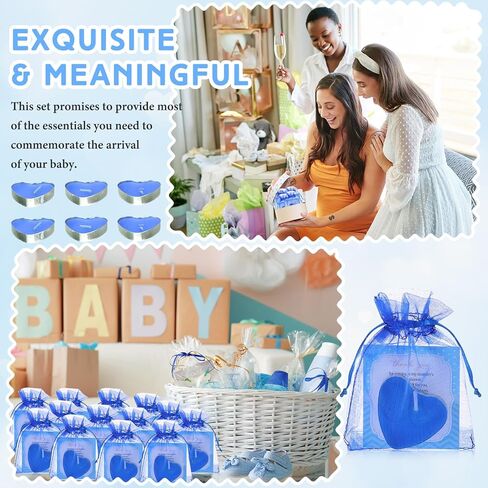 Threlaco 50 Sets Baby Shower Favors Include 50 Pcs Valentine's Day Heart Shaped Tealight for Guests Baby Shower Candles Tealight with 50 Pcs Thank Cards and 100 Pcs Gift Bags for Gender Reveal, Pink in Kuwait