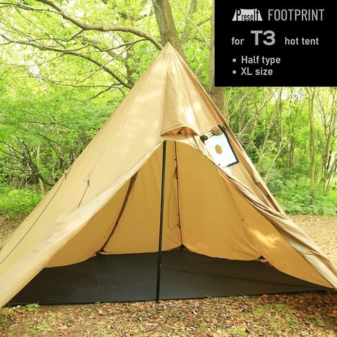 بريسلف نصف قدم لخيمة تيبي الساخنة T3 XL، حصيرة ملاءة ارضية ارضية للخيمة، قماش القنب للتخييم مقاوم للماء in Kuwait