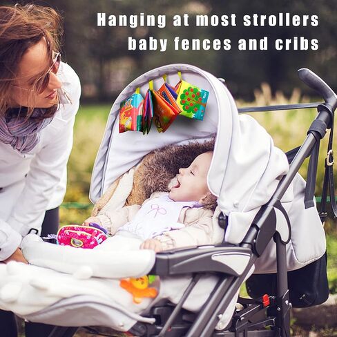 لعبة كتاب الأطفال من القماش الناعم من أمينفن، كتاب تعلم الأطفال من القماش الملون (عبوة من 4 قطع)، صوت مجعد باللمس والملمس، لعبة تعليمية مبكرة، هدية للأطفال الرضع والأطفال الصغار in Kuwait