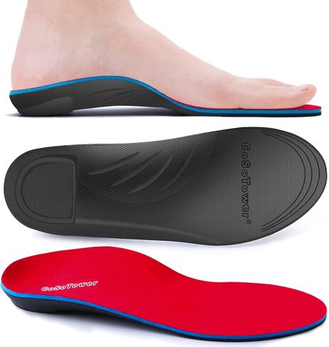 CoSoTower Arch Support Insoles for Plantar Fasciitis Relief, Over Pronation Insoles, Orthotic Inserts for Women and Men, Shoe Insoles for High Arch, Flat Feet, Foot Pain in Saudi Arabia
