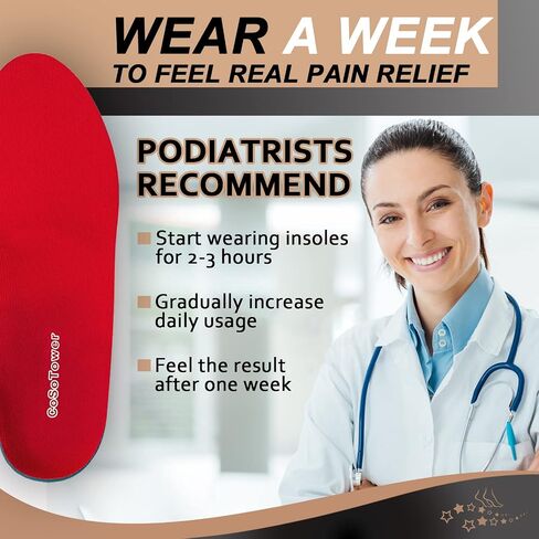 CoSoTower Arch Support Insoles for Plantar Fasciitis Relief, Over Pronation Insoles, Orthotic Inserts for Women and Men, Shoe Insoles for High Arch, Flat Feet, Foot Pain in Saudi Arabia