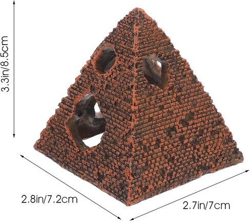1PC Pyramid Aquarium Fish Tank Decorations Small Hideout House Statues Figurine Sculpture Ancient Egypt Reptile Turtle Lizard Spider Tanks Terrarium Egyptian Décor Ornament Pet in Saudi Arabia