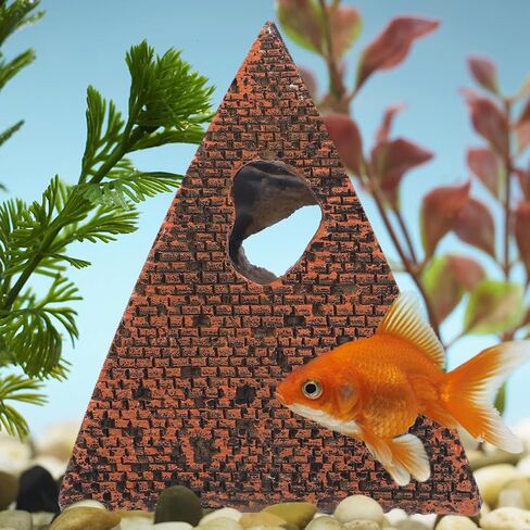 1PC Pyramid Aquarium Fish Tank Decorations Small Hideout House Statues Figurine Sculpture Ancient Egypt Reptile Turtle Lizard Spider Tanks Terrarium Egyptian Décor Ornament Pet in Saudi Arabia