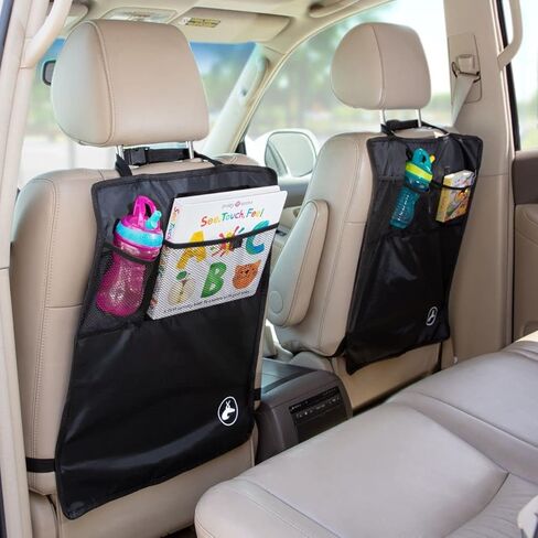 واقي مقعد OxGord Kick Mats مع جيب منظم للتخزين - عبوتان - مناسب عالمي للسيارة أو الشاحنة أو سيارات الدفع الرباعي أو الشاحنة - غطاء واقٍ لمقعد الدلو الخلفي in Kuwait