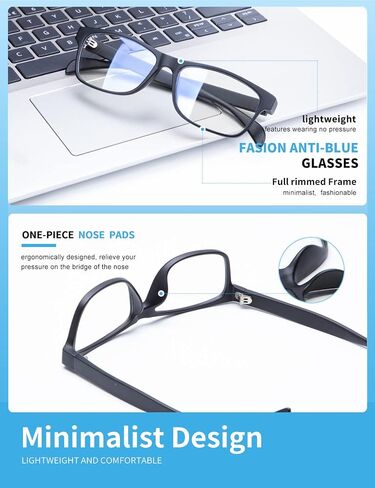HENGOSEN Blue Light Blocking Glasses for Men and Women, Upgraded Computer Gaming Glasses with Clear Lens Anti Eye Strain in Saudi Arabia