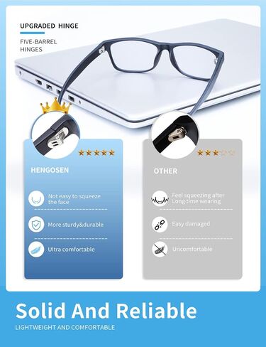 HENGOSEN Blue Light Blocking Glasses for Men and Women, Upgraded Computer Gaming Glasses with Clear Lens Anti Eye Strain in Saudi Arabia