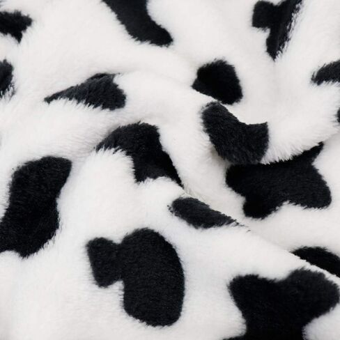 أزياء الهالوين للكلاب من ديدوج، سترة بقلنسوة ناعمة ودافئة من الفلانيل للكلاب، معطف بيجامة لطيف مرقط على شكل بقرة للهالوين للكلاب الصغيرة، أبيض، مقاس XL in Kuwait