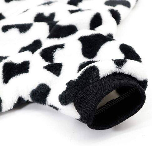 أزياء الهالوين للكلاب من ديدوج، سترة بقلنسوة ناعمة ودافئة من الفلانيل للكلاب، معطف بيجامة لطيف مرقط على شكل بقرة للهالوين للكلاب الصغيرة، أبيض، مقاس XL in Kuwait