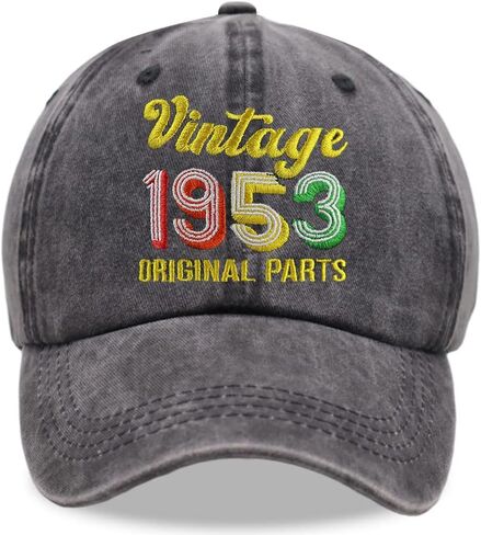 Funny Vintage 1952 Original Parts Hat, Adjustable Washed Cotton 70 Birthday Baseball Cap for Women Men in Kuwait