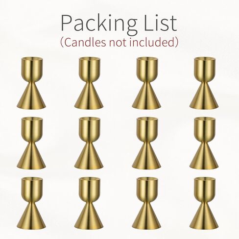 حاملات الشموع الذهبية حاملات الشموع النحاسية: 6 قطع من حوامل الشموع المستدقة، حاملات الشموع للشموع، حاملات الشموع الذهبية لقطعة الطاولة المركزية، الزفاف، الحفلات، عيد الميلاد، رف، ديكور المنزل in Kuwait