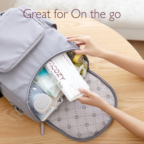 Momcozy Larger Microwave Steam Steri-lizer Bags, 2 Count Travel Steri-lizer Bags Reusable for Breast Pump Parts/Baby Bottles, Breastpump Accessories for Momcozy S9 Pro/S12 Pro/V1/V2, NOT for M5 in Saudi Arabia