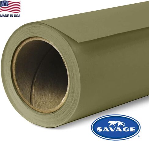 خلفية تصوير ورقية غير ملحومة من Savage - اللون #34 أخضر زيتوني، مقاس 53 بوصة عرضًا × 36 قدمًا طولاً، خلفية لمقاطع فيديو YouTube والبث المباشر والمقابلات والصور الشخصية - صنع في الولايات المتحدة الأمريكية in Saudi Arabia