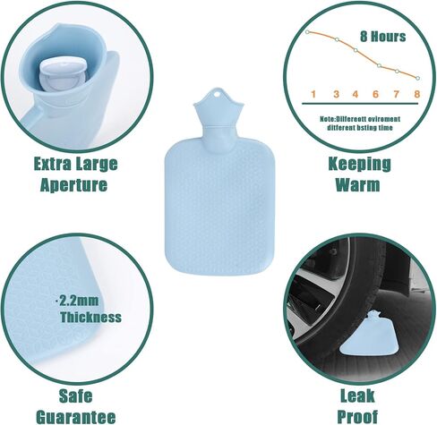 كيس ماء ساخن لزجاجة ماء دافئ مع غطاء، كيس ماء ساخن مع غطاء للخصر، مجموعة أكياس ماء ساخن دافئ من مادة PVC عالية الكثافة، حزام رمادي من القطيفة لتخفيف آلام التعب والساقين والرقبة والكتف والظهر in Kuwait