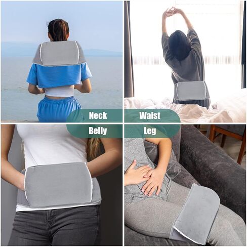كيس ماء ساخن لزجاجة ماء دافئ مع غطاء، كيس ماء ساخن مع غطاء للخصر، مجموعة أكياس ماء ساخن دافئ من مادة PVC عالية الكثافة، حزام رمادي من القطيفة لتخفيف آلام التعب والساقين والرقبة والكتف والظهر in Kuwait