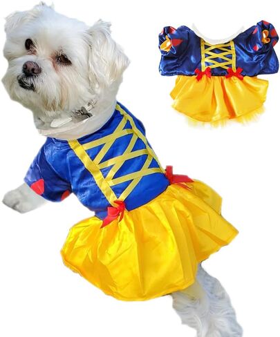 زي الأميرة للكلاب - زي الهالوين للحيوانات الأليفة، فستان أميرة الثلج، زي تنكري لعيد الميلاد وحفلات الهالوين والمناسبات الخاصة، ملابس شتوية عصرية للكلاب والقطط الصغيرة والمتوسطة والكبيرة in Kuwait