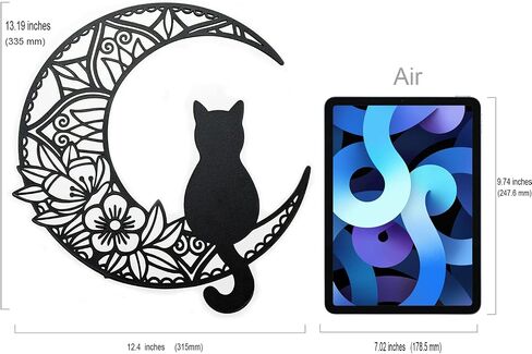 EYONGLION Metal Cat Wall Decor, Black Cat Wall Art,Cat Lover Gifts For Women,Metal Moon Wall Decor (Cat Scratched Stars) 13Inch in Kuwait