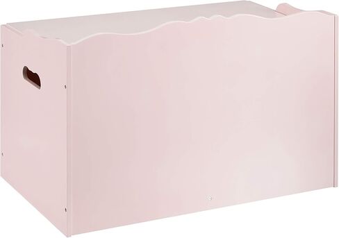 Amazon Basics Kids Wooden Toy Storage Chest with Safety Lid, Spacious Organizer for Bedroom, Pink, 30" x 18" x 19" in Saudi Arabia