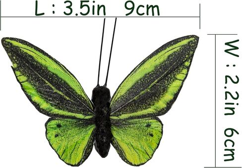 مجموعة ديكورات فراشات ريش الربيع من YCHTEWY، 6 ألوان من 12 قطعة من الفراشات اليدوية متعددة الألوان النابضة بالحياة على المشبك. ديكور منزلي للحفلات وصور الزهور... in Kuwait