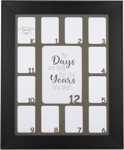 K-12 School Photo Mat - Fits Any 11x14 Picture Frame *Frame Not Included* - Holds (1) 5x7 & (12) 2x3 Wallet Size Photos - Perfect for School Picture Frame K-12 (Black Mat) in Saudi Arabia