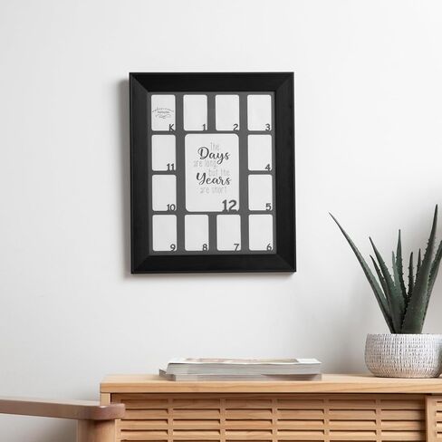 K-12 School Photo Mat - Fits Any 11x14 Picture Frame *Frame Not Included* - Holds (1) 5x7 & (12) 2x3 Wallet Size Photos - Perfect for School Picture Frame K-12 (Black Mat) in Saudi Arabia