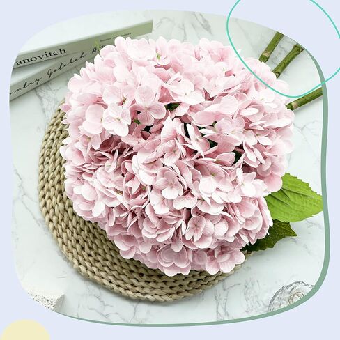 Yatim 21In White Artificial Hydrangea Flowers 5 Pcs Fake Hydrangea Silk Flowers for Wedding Centerpieces Bouquets DIY Floral Decor Home Decoration with Stems in Kuwait