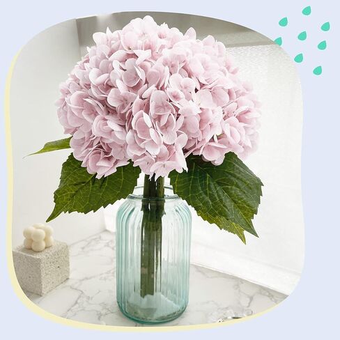 Yatim 21In White Artificial Hydrangea Flowers 5 Pcs Fake Hydrangea Silk Flowers for Wedding Centerpieces Bouquets DIY Floral Decor Home Decoration with Stems in Kuwait