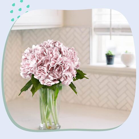 Yatim 21In White Artificial Hydrangea Flowers 5 Pcs Fake Hydrangea Silk Flowers for Wedding Centerpieces Bouquets DIY Floral Decor Home Decoration with Stems in Kuwait