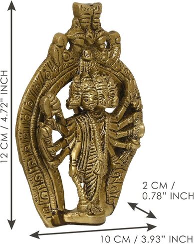 اي كرافت اينديا تمثال لورد هانومان من النحاس الاصفر من بانشموكي، 10 سم × 2 سم × 12 سم، ذهبي وبني in Kuwait