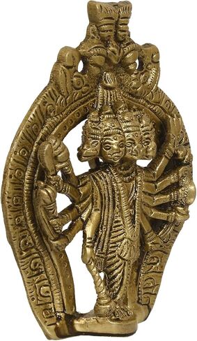 اي كرافت اينديا تمثال لورد هانومان من النحاس الاصفر من بانشموكي، 10 سم × 2 سم × 12 سم، ذهبي وبني in Kuwait