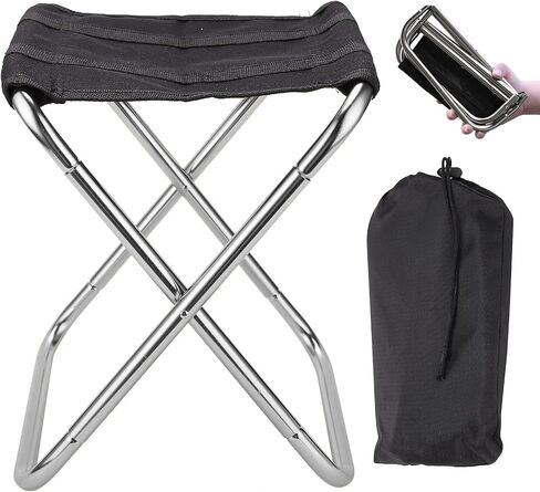 Portable Folding Stool for Adults, Collapsible Camping Chair with Carry Bag, Lightweight Outdoor Seat, Offer Safety and Durability for Rest, Travel, Fishing, Hunting, Gardening (Golden) in Saudi Arabia
