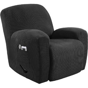 MeilleMaison Couch Cover Stretch Recliner Chair Cover 1-Piece Sofa Slipcover with Elastic Bottom Furniture Protector Non Slip Couch Protector for Dogs (Recliner, Light Grey) (MMCBLGLTT01C13)
