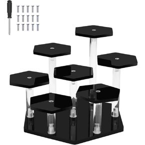 حامل عرض أكريليك من Honvinor، رف عرض للمقتنيات، شخصيات البوب، حامل عرض أكريليك من 7 طبقات لعرض الكب كيك والعطور، حامل عرض للديكور والتنظيم (مثمن) in Kuwait