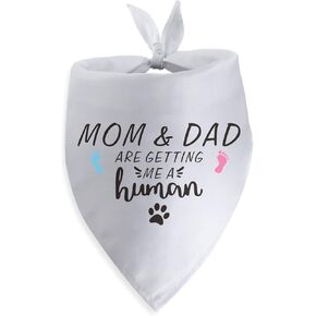 Mom&dad are Getting Me a Human Dog Pregnancy Announcement Bandana Baby Announcement Gender Reveal Dog Bandana Photo Prop Pet Scarf Accessories for Dog Lovers Gift