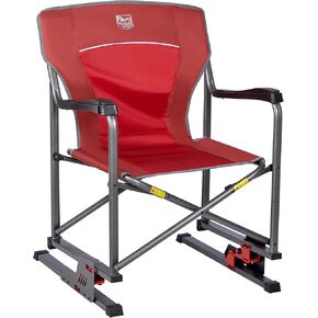 TIMBER RIDGE Folding Bounce Rocking Camping Compact Outdoor Lawn Chair, Supports 300 LBS, Red in Kuwait