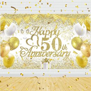 25th Wedding Anniversary Decorations Black Silver Happy 25th Anniversary Banner 25th Wedding Anniversary Banner for 25th Anniversary Silver Wedding Anniversary Party Decorations 72.8x43.3 inches in Kuwait
