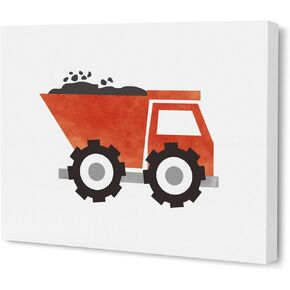 Framed Canvas Wall Art, Wall Decor Construction Trucks Artwork Decor, 12 x 15 inches Wall Art For Kids Bedroom Children Nursery Wall Art Rainbow Decor-Inclusive Classroom - Wallart-056 in Kuwait